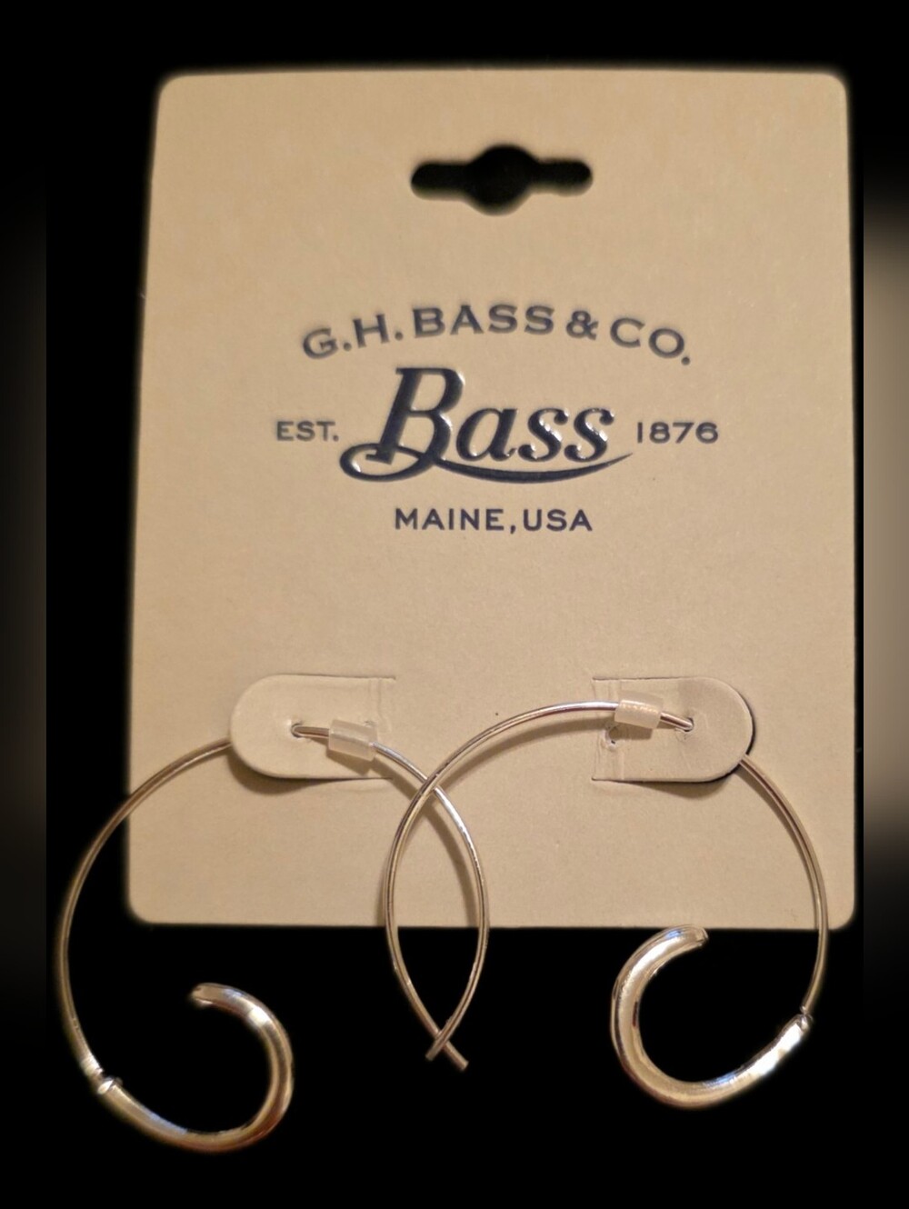 Silvertone Open Hoop Earrings with Curled Ends